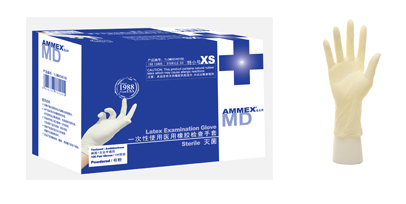 Ammex一次性使用醫(yī)用有粉乳膠檢查手套(滅菌）