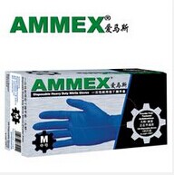 AMMEX愛馬斯一次性耐用型藍色丁腈手套